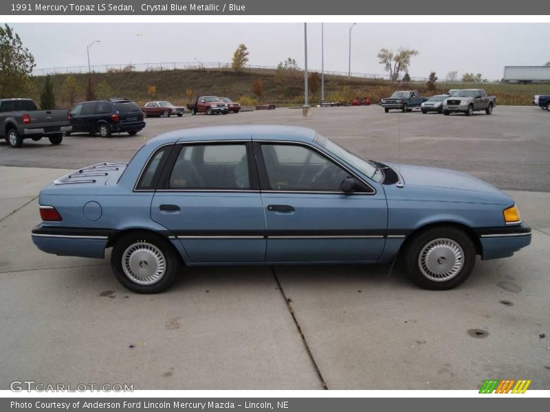 Crystal Blue Metallic / Blue 1991 Mercury Topaz LS Sedan