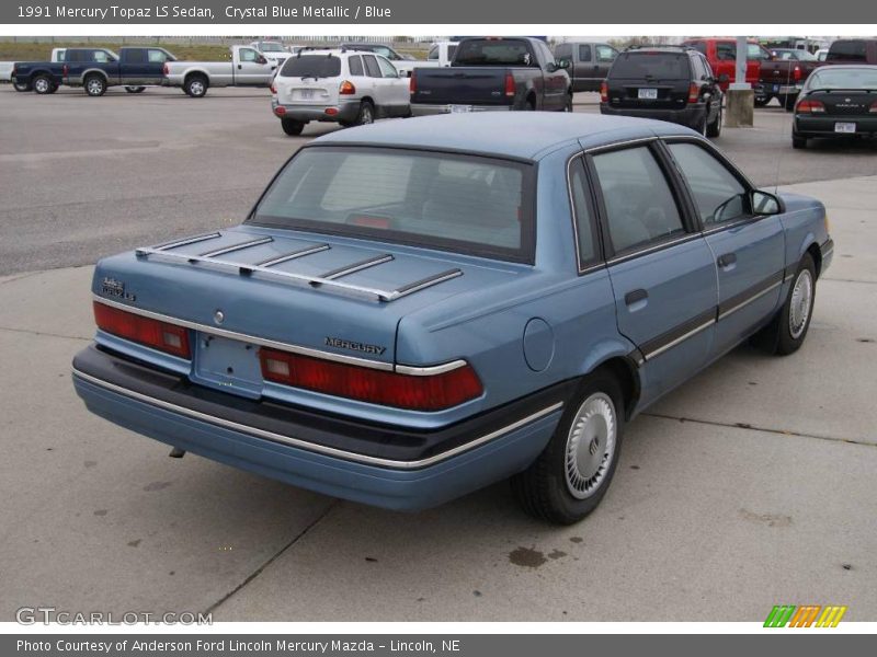 Crystal Blue Metallic / Blue 1991 Mercury Topaz LS Sedan