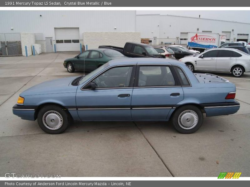 Crystal Blue Metallic / Blue 1991 Mercury Topaz LS Sedan