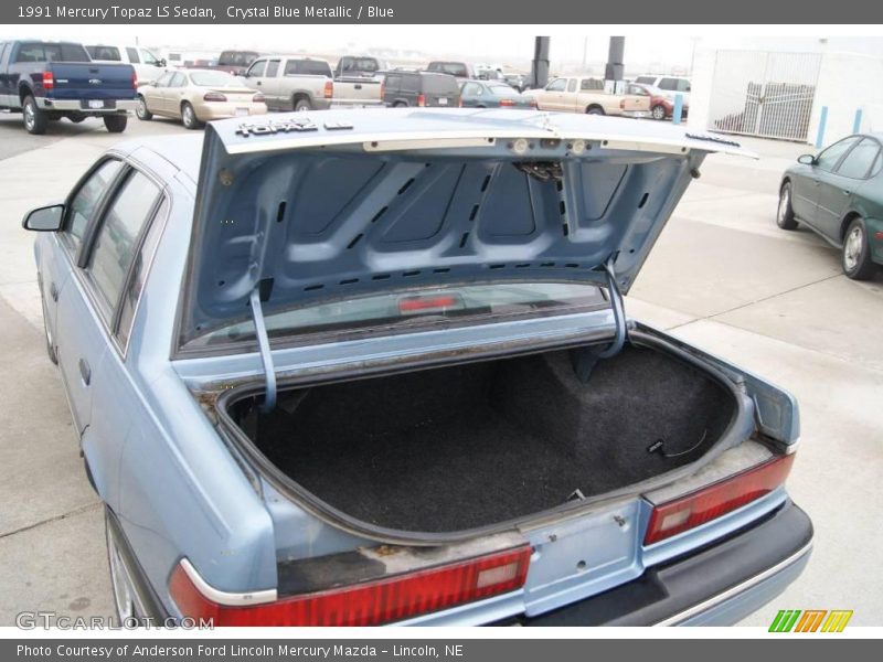 Crystal Blue Metallic / Blue 1991 Mercury Topaz LS Sedan