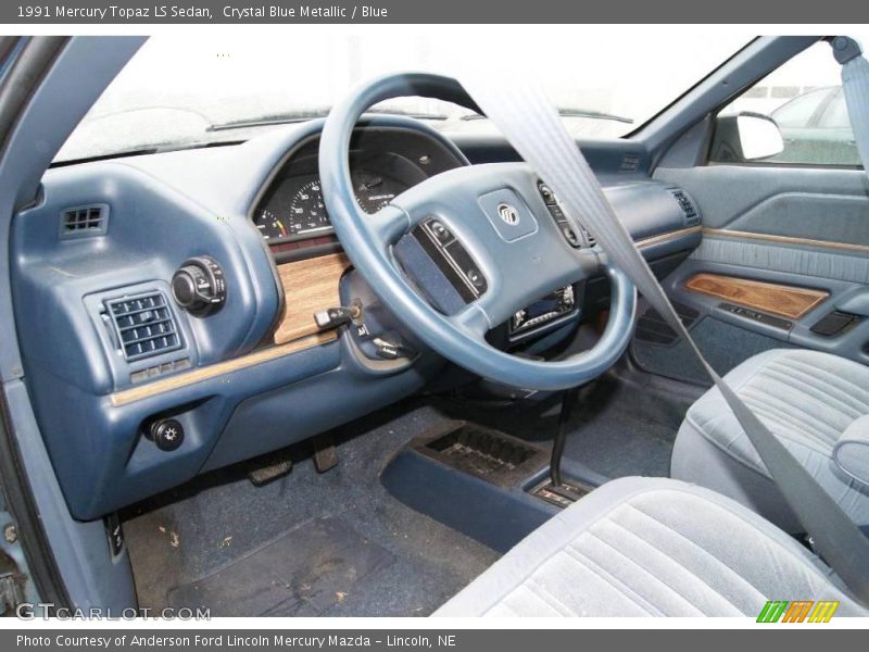 Crystal Blue Metallic / Blue 1991 Mercury Topaz LS Sedan