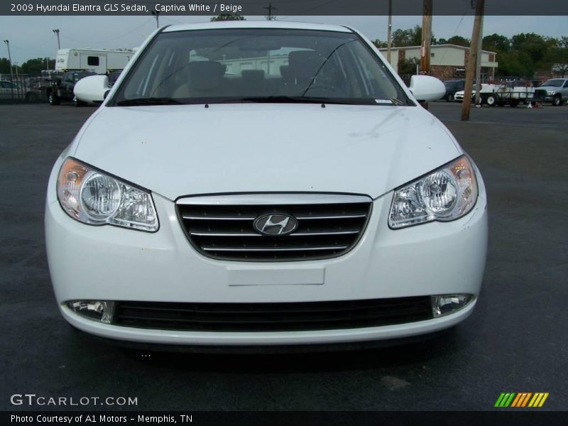 Captiva White / Beige 2009 Hyundai Elantra GLS Sedan