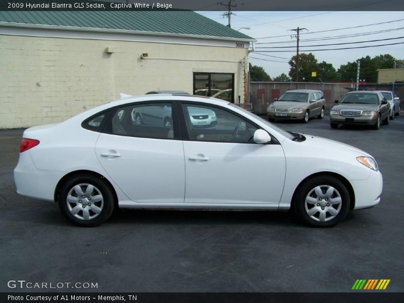 Captiva White / Beige 2009 Hyundai Elantra GLS Sedan