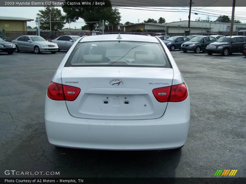 Captiva White / Beige 2009 Hyundai Elantra GLS Sedan