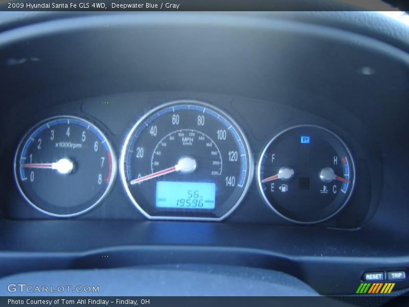 Deepwater Blue / Gray 2009 Hyundai Santa Fe GLS 4WD