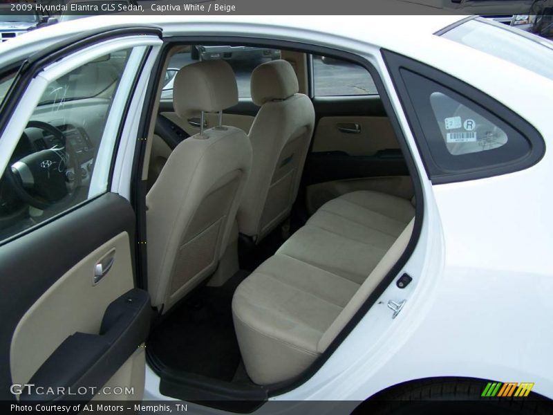 Captiva White / Beige 2009 Hyundai Elantra GLS Sedan