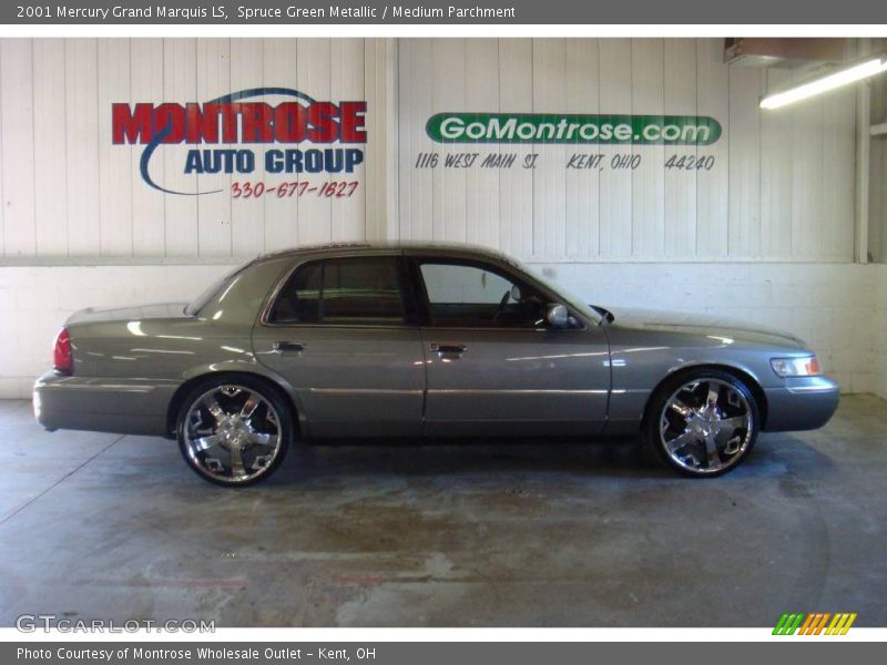 Spruce Green Metallic / Medium Parchment 2001 Mercury Grand Marquis LS