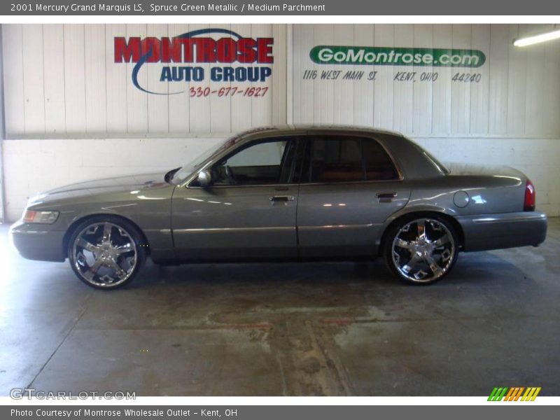 Spruce Green Metallic / Medium Parchment 2001 Mercury Grand Marquis LS
