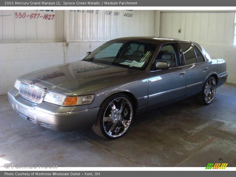 Spruce Green Metallic / Medium Parchment 2001 Mercury Grand Marquis LS