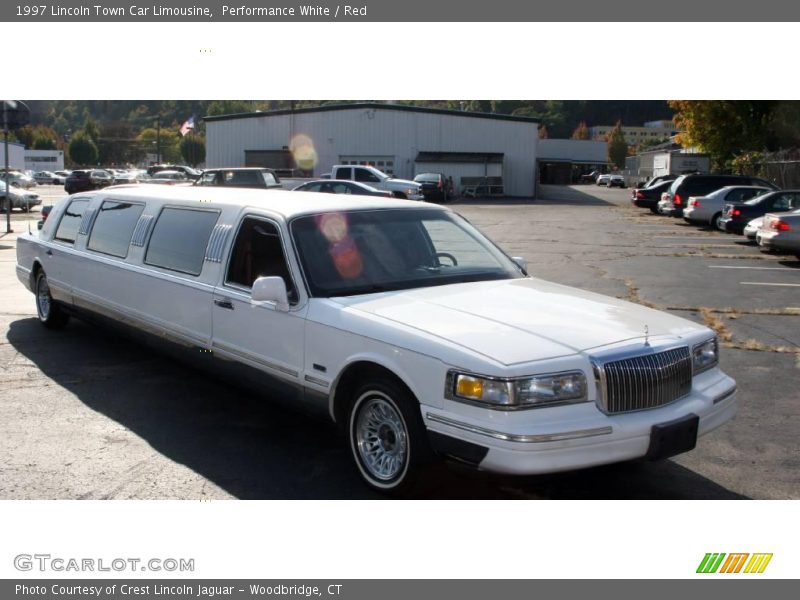 Performance White / Red 1997 Lincoln Town Car Limousine