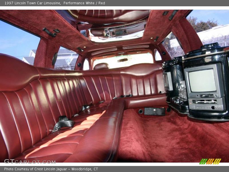 Performance White / Red 1997 Lincoln Town Car Limousine