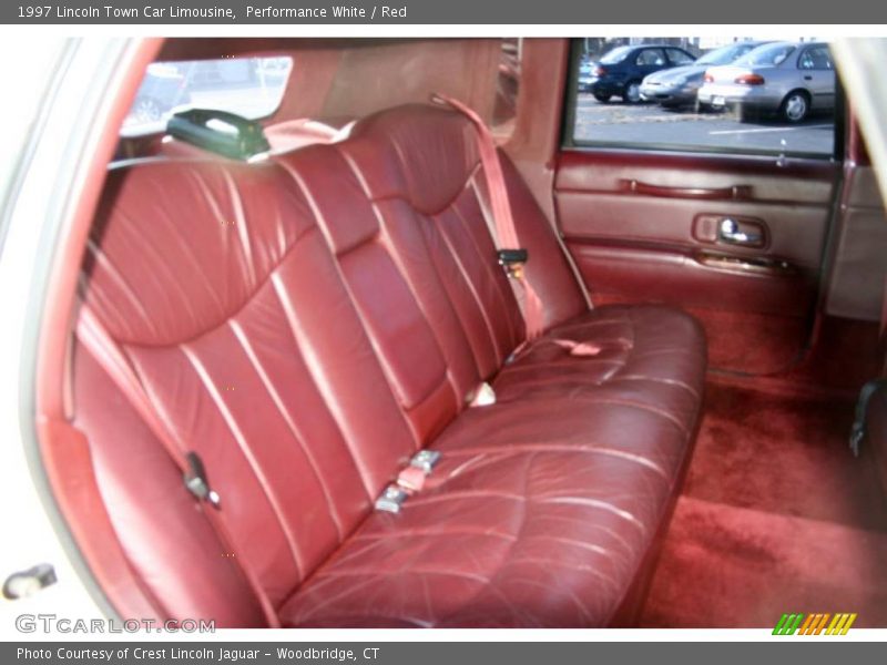 Performance White / Red 1997 Lincoln Town Car Limousine