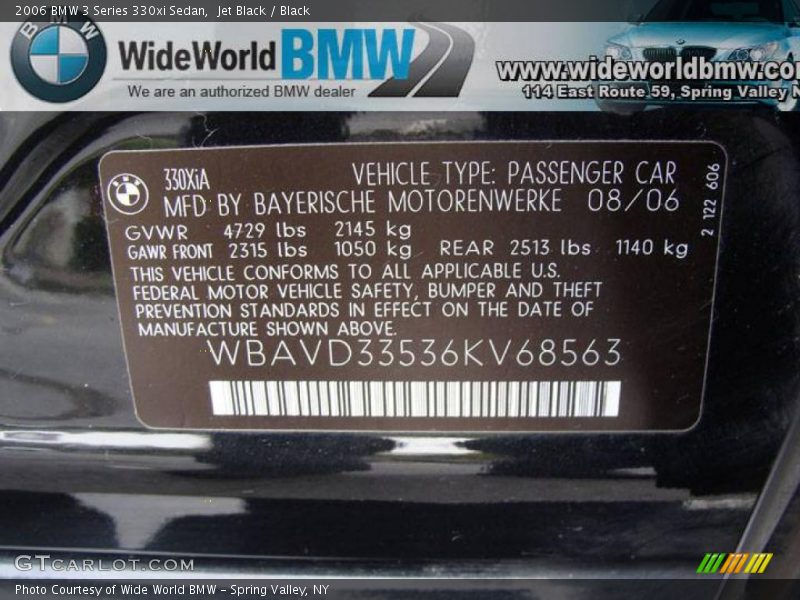 Jet Black / Black 2006 BMW 3 Series 330xi Sedan