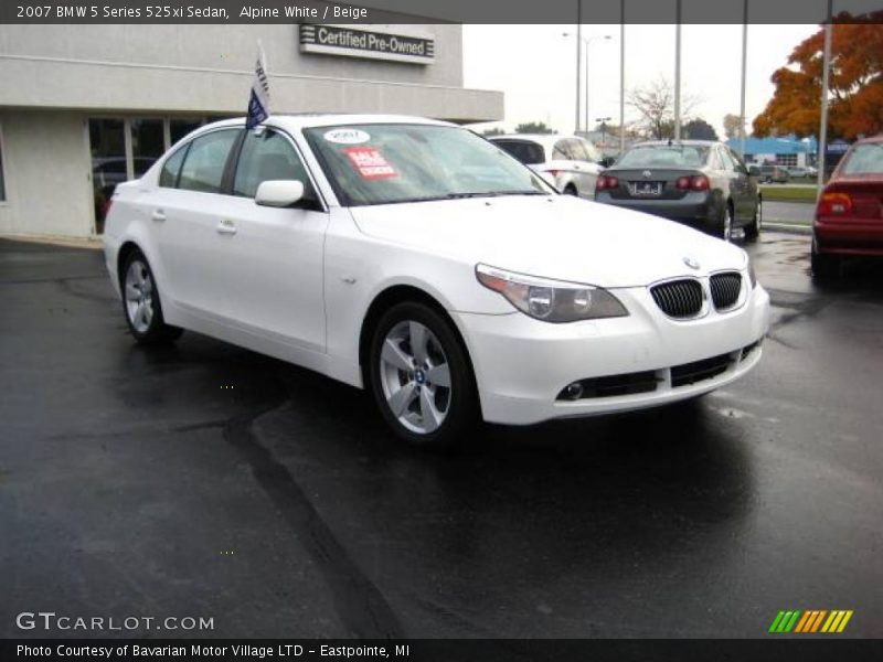 Alpine White / Beige 2007 BMW 5 Series 525xi Sedan