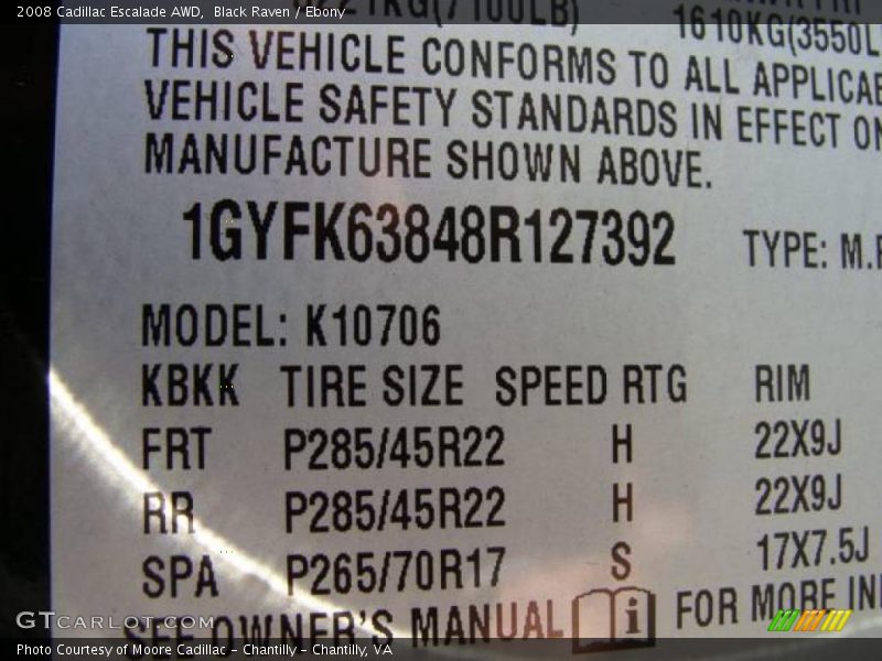 Black Raven / Ebony 2008 Cadillac Escalade AWD