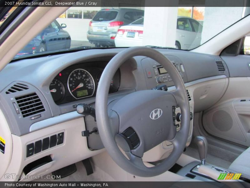 Deepwater Blue / Gray 2007 Hyundai Sonata GLS