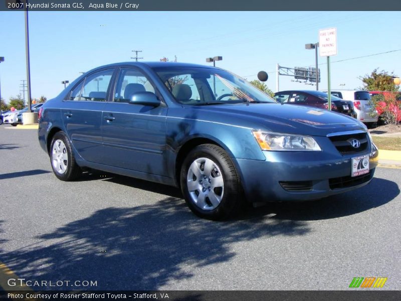 Aqua Blue / Gray 2007 Hyundai Sonata GLS