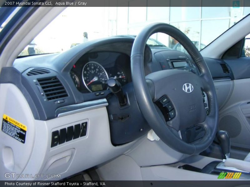 Aqua Blue / Gray 2007 Hyundai Sonata GLS