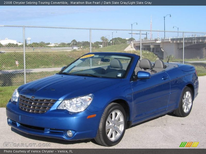 Marathon Blue Pearl / Dark Slate Gray/Light Slate Gray 2008 Chrysler Sebring Touring Convertible