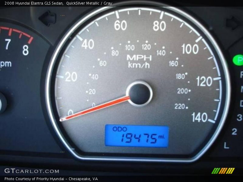 QuickSilver Metallic / Gray 2008 Hyundai Elantra GLS Sedan