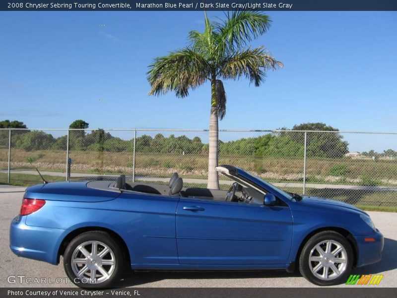 Marathon Blue Pearl / Dark Slate Gray/Light Slate Gray 2008 Chrysler Sebring Touring Convertible