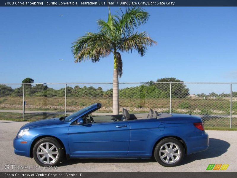 Marathon Blue Pearl / Dark Slate Gray/Light Slate Gray 2008 Chrysler Sebring Touring Convertible