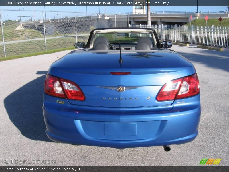 Marathon Blue Pearl / Dark Slate Gray/Light Slate Gray 2008 Chrysler Sebring Touring Convertible