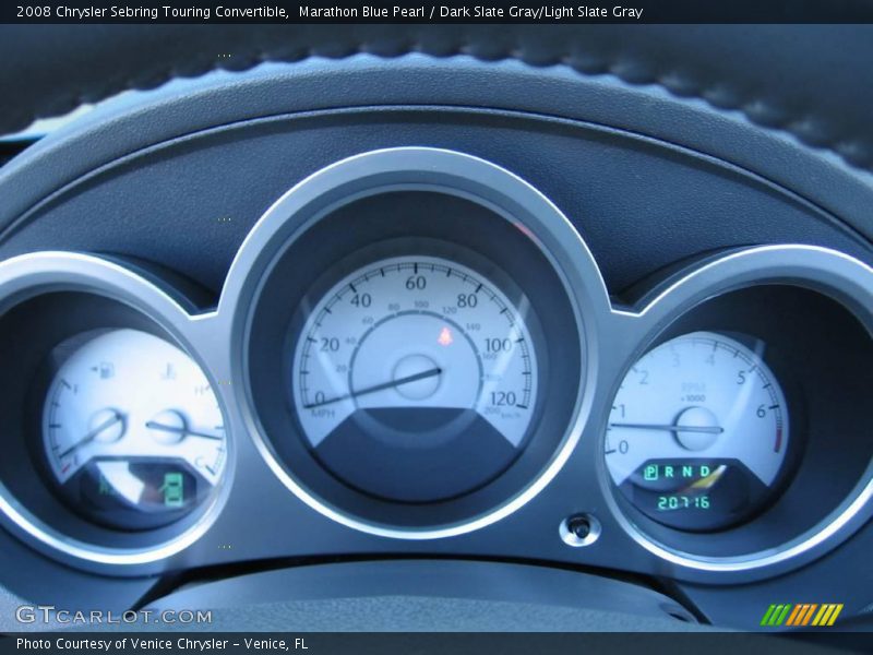 Marathon Blue Pearl / Dark Slate Gray/Light Slate Gray 2008 Chrysler Sebring Touring Convertible