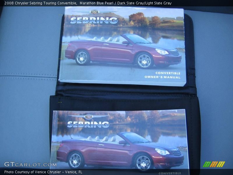 Marathon Blue Pearl / Dark Slate Gray/Light Slate Gray 2008 Chrysler Sebring Touring Convertible