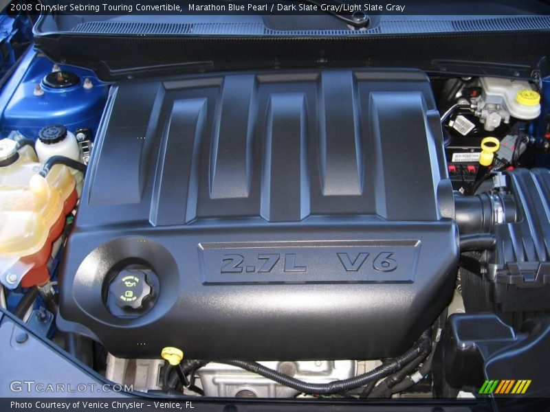 Marathon Blue Pearl / Dark Slate Gray/Light Slate Gray 2008 Chrysler Sebring Touring Convertible