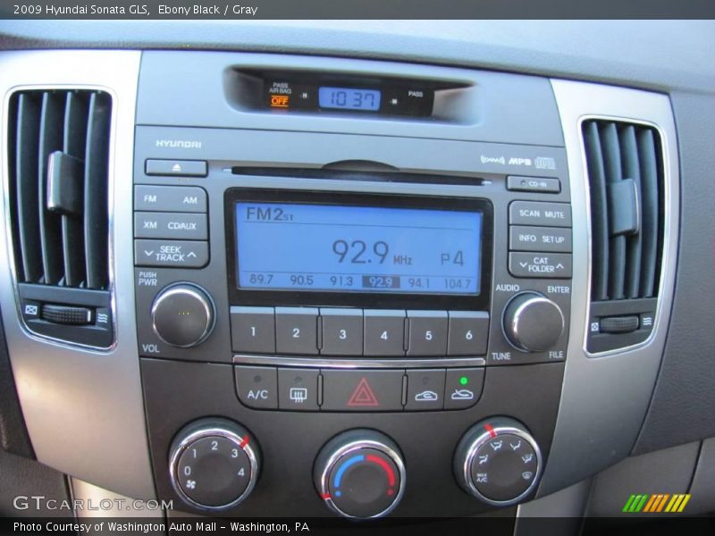 Ebony Black / Gray 2009 Hyundai Sonata GLS