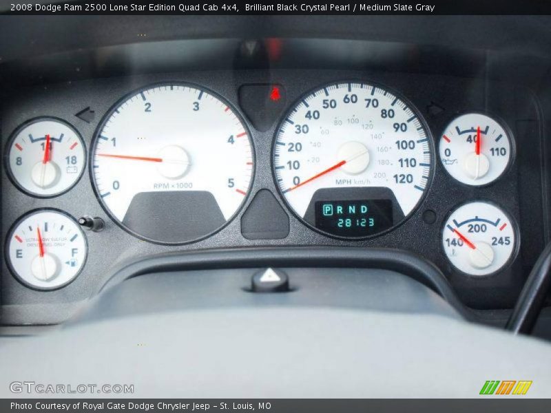 Brilliant Black Crystal Pearl / Medium Slate Gray 2008 Dodge Ram 2500 Lone Star Edition Quad Cab 4x4