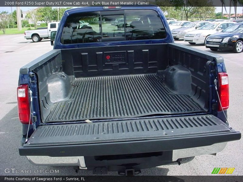 Dark Blue Pearl Metallic / Camel 2008 Ford F250 Super Duty XLT Crew Cab 4x4