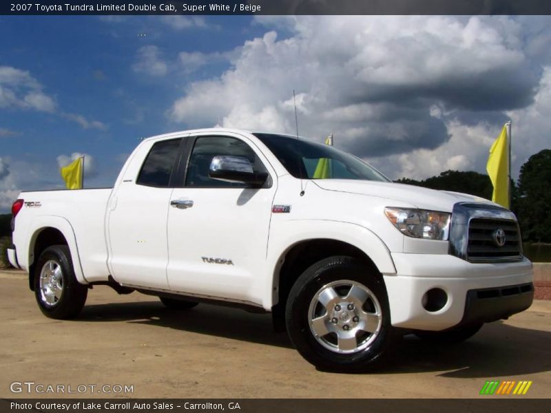 Super White / Beige 2007 Toyota Tundra Limited Double Cab