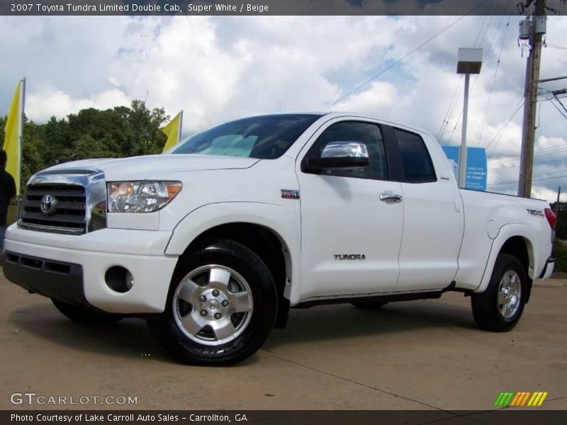 Super White / Beige 2007 Toyota Tundra Limited Double Cab
