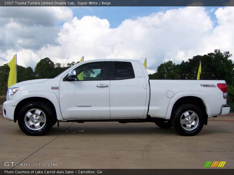 Super White / Beige 2007 Toyota Tundra Limited Double Cab