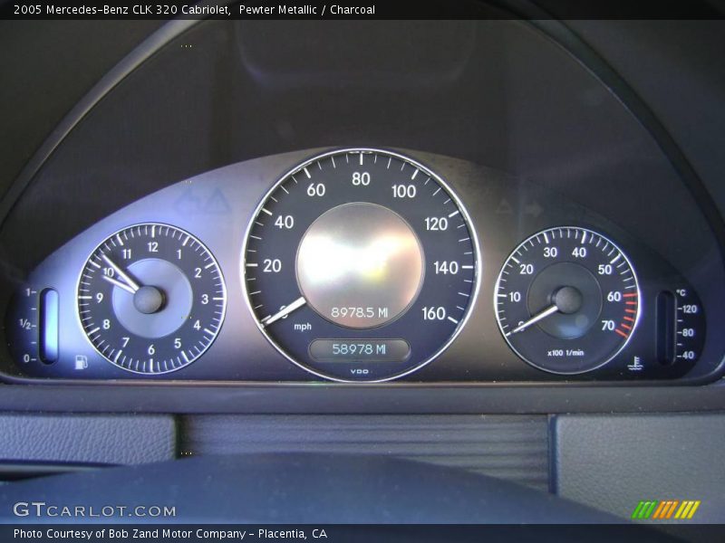 Pewter Metallic / Charcoal 2005 Mercedes-Benz CLK 320 Cabriolet