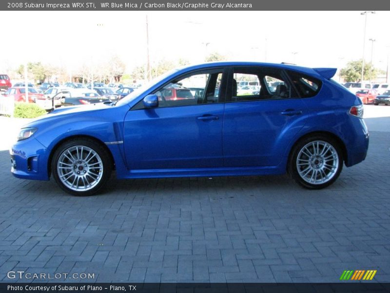 WR Blue Mica / Carbon Black/Graphite Gray Alcantara 2008 Subaru Impreza WRX STi