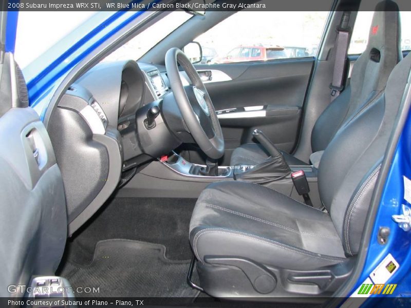 WR Blue Mica / Carbon Black/Graphite Gray Alcantara 2008 Subaru Impreza WRX STi