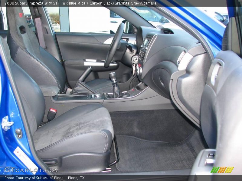 WR Blue Mica / Carbon Black/Graphite Gray Alcantara 2008 Subaru Impreza WRX STi