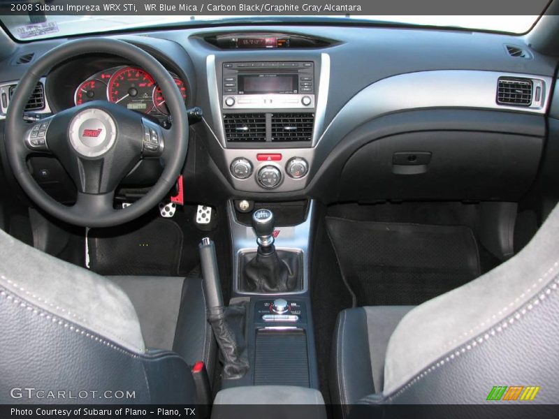 WR Blue Mica / Carbon Black/Graphite Gray Alcantara 2008 Subaru Impreza WRX STi