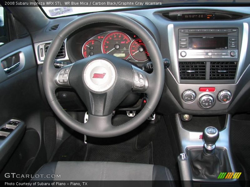 WR Blue Mica / Carbon Black/Graphite Gray Alcantara 2008 Subaru Impreza WRX STi