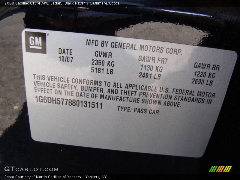Black Raven / Cashmere/Cocoa 2008 Cadillac CTS 4 AWD Sedan