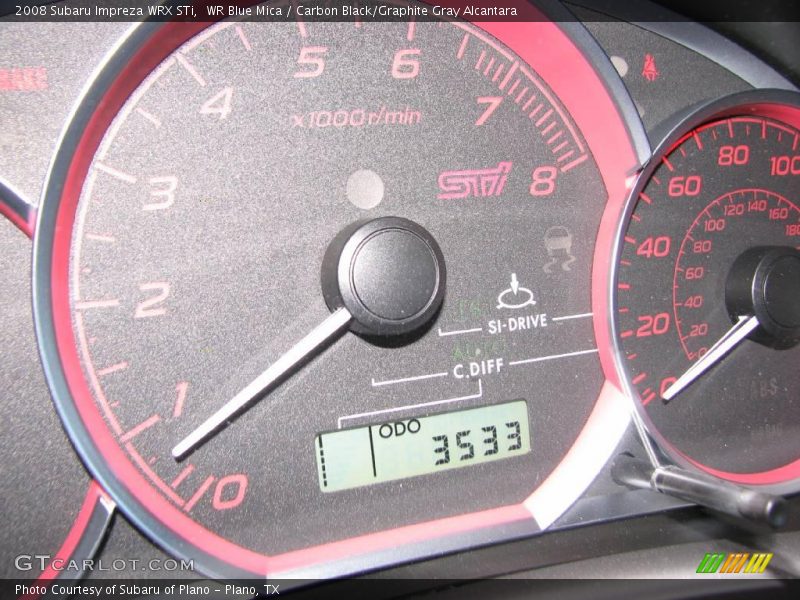 WR Blue Mica / Carbon Black/Graphite Gray Alcantara 2008 Subaru Impreza WRX STi