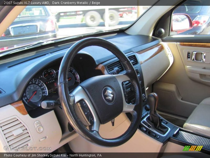 Dark Cranberry Metallic / Beige 2007 Suzuki XL7 Luxury AWD