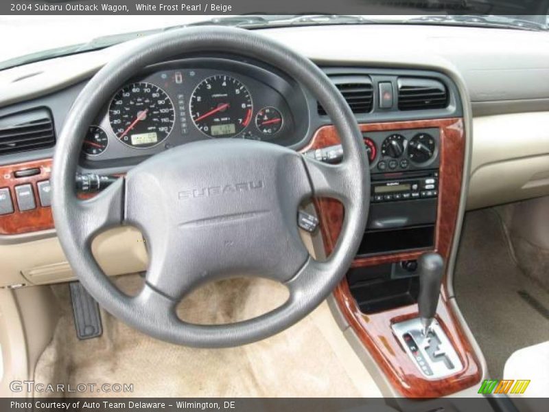 White Frost Pearl / Beige 2004 Subaru Outback Wagon