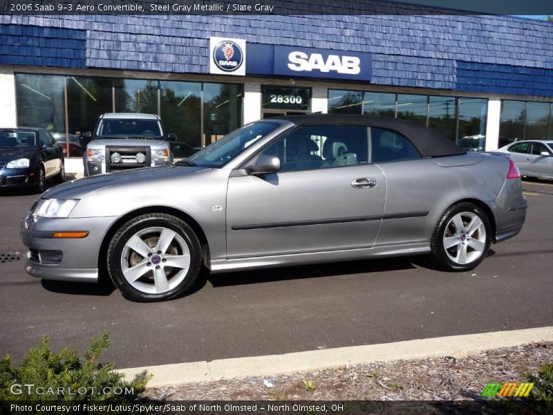 Steel Gray Metallic / Slate Gray 2006 Saab 9-3 Aero Convertible
