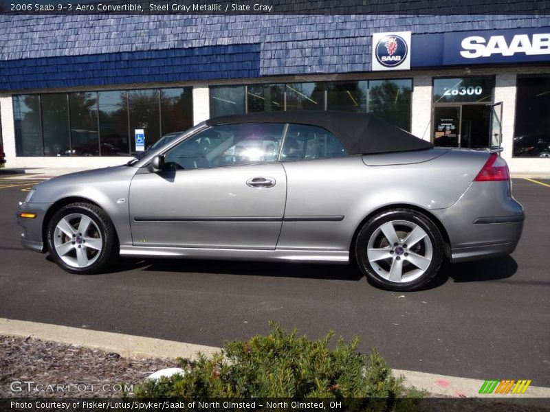 Steel Gray Metallic / Slate Gray 2006 Saab 9-3 Aero Convertible