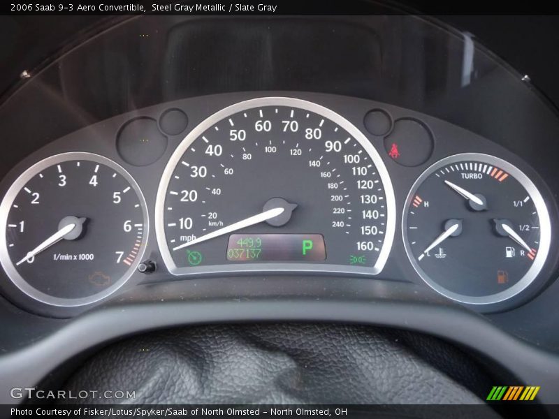 Steel Gray Metallic / Slate Gray 2006 Saab 9-3 Aero Convertible