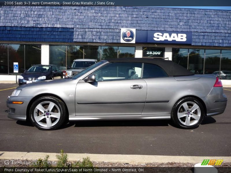Steel Gray Metallic / Slate Gray 2006 Saab 9-3 Aero Convertible